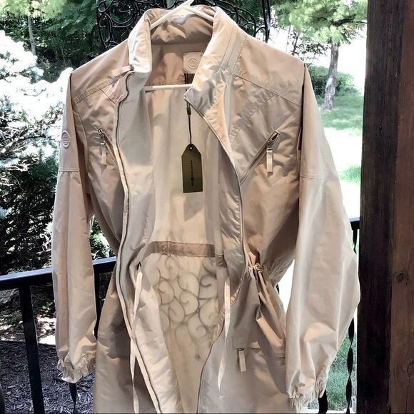 MAX STUDIO BEIGE UTILITY JACKET WITH HOOD M NWT - Picture 6 of 11